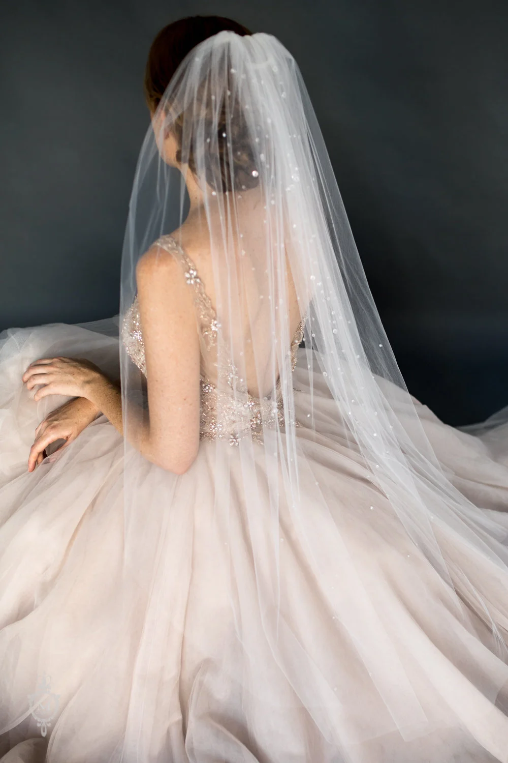 Diamond clear rhinestone sparkle cathedral Dew Drop veil by